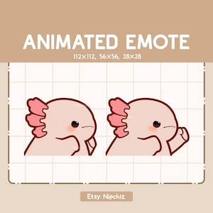 Animierter süßer Axolotl, der schnell Emote schlägt - Bezauberndes Emote - Lustiges Emote für Tracking - Kawaii Emote