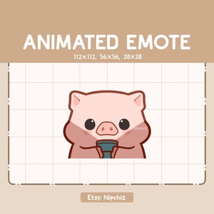 Emote animée Visage de lampe de poche de cochon mignon / Emote visage effrayant / Emote pour streamer / Emote dessin animé