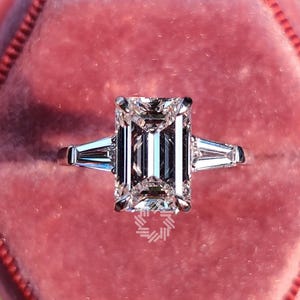 3 CT Moissanite Verlobungsring, 14K Solid Gold Ring, Trilogy Ring, Drei-Stein-Ring, Ehering, Jubiläumsgeschenk für Sie