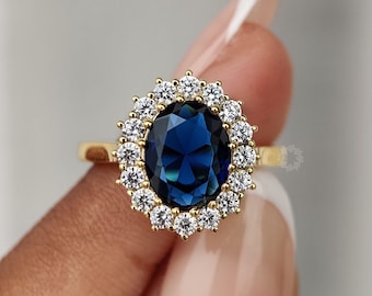 ダイアナ妃レプリカリング、2.5カラットオーバルカットブラック