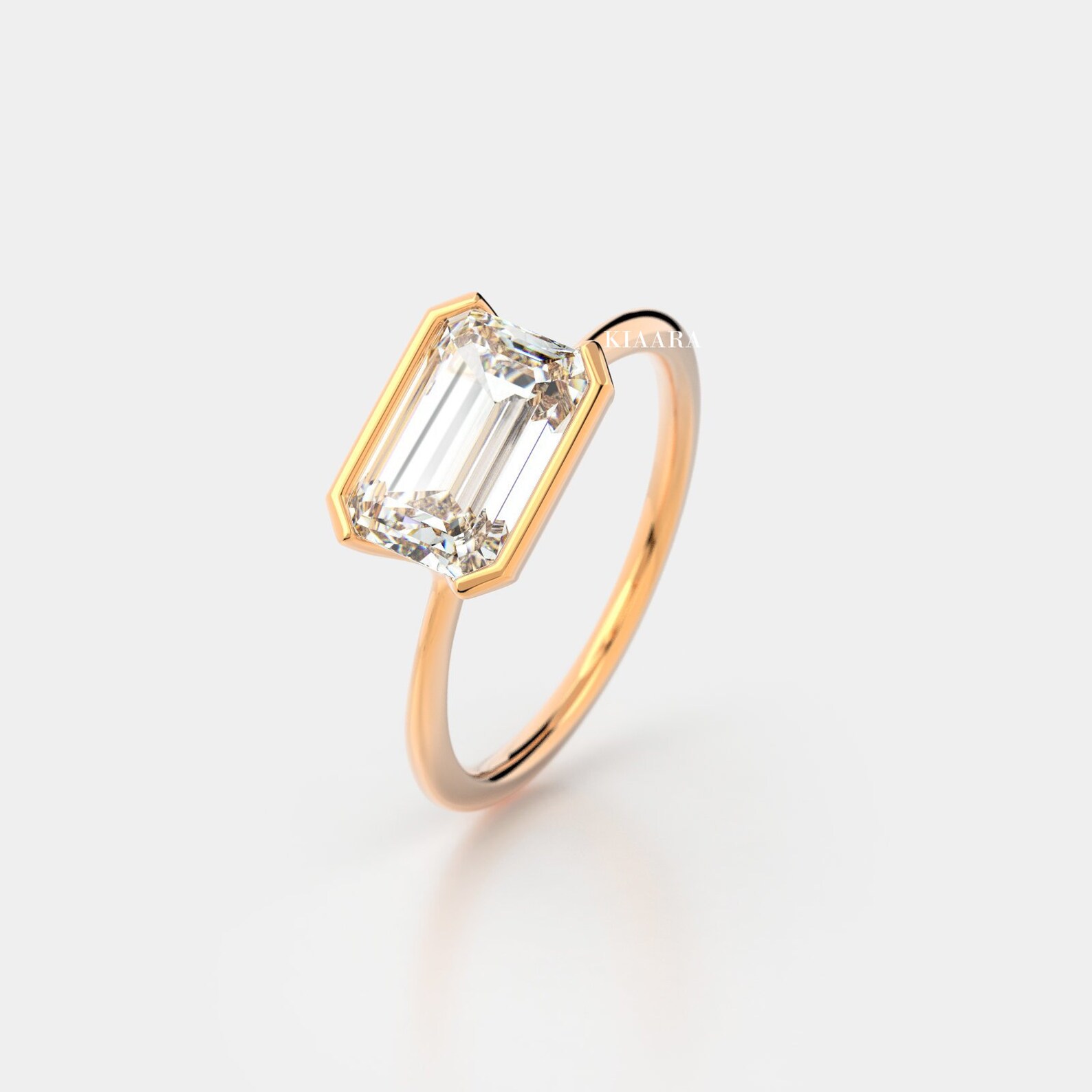 2 CT Half Bezel Set Emerald Cut Colorless Moissanite Emerald Etsy 2 CT Half Bezel Set Emerald Cut Colorless Moissanite Emerald Etsy