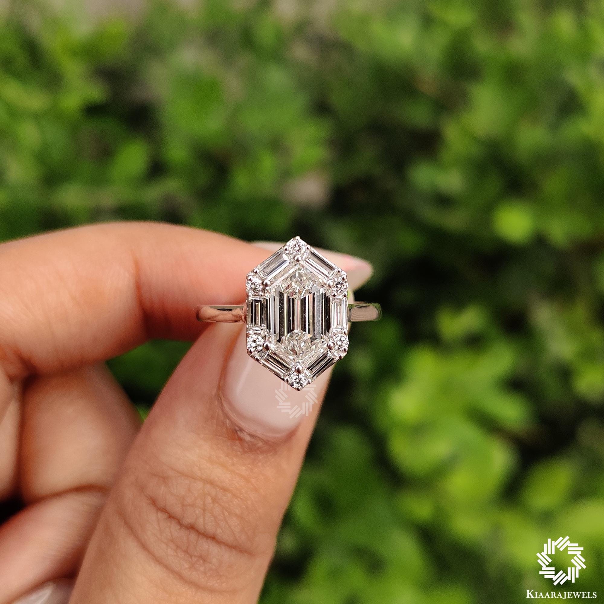 1.85 CT Dutch Marquise Cut Moissanite Halo Engagement Ring, 14K Solid Gold Ring, Baguette Halo Ring, Wedding Ring, Bridal Ring, Gift For Her