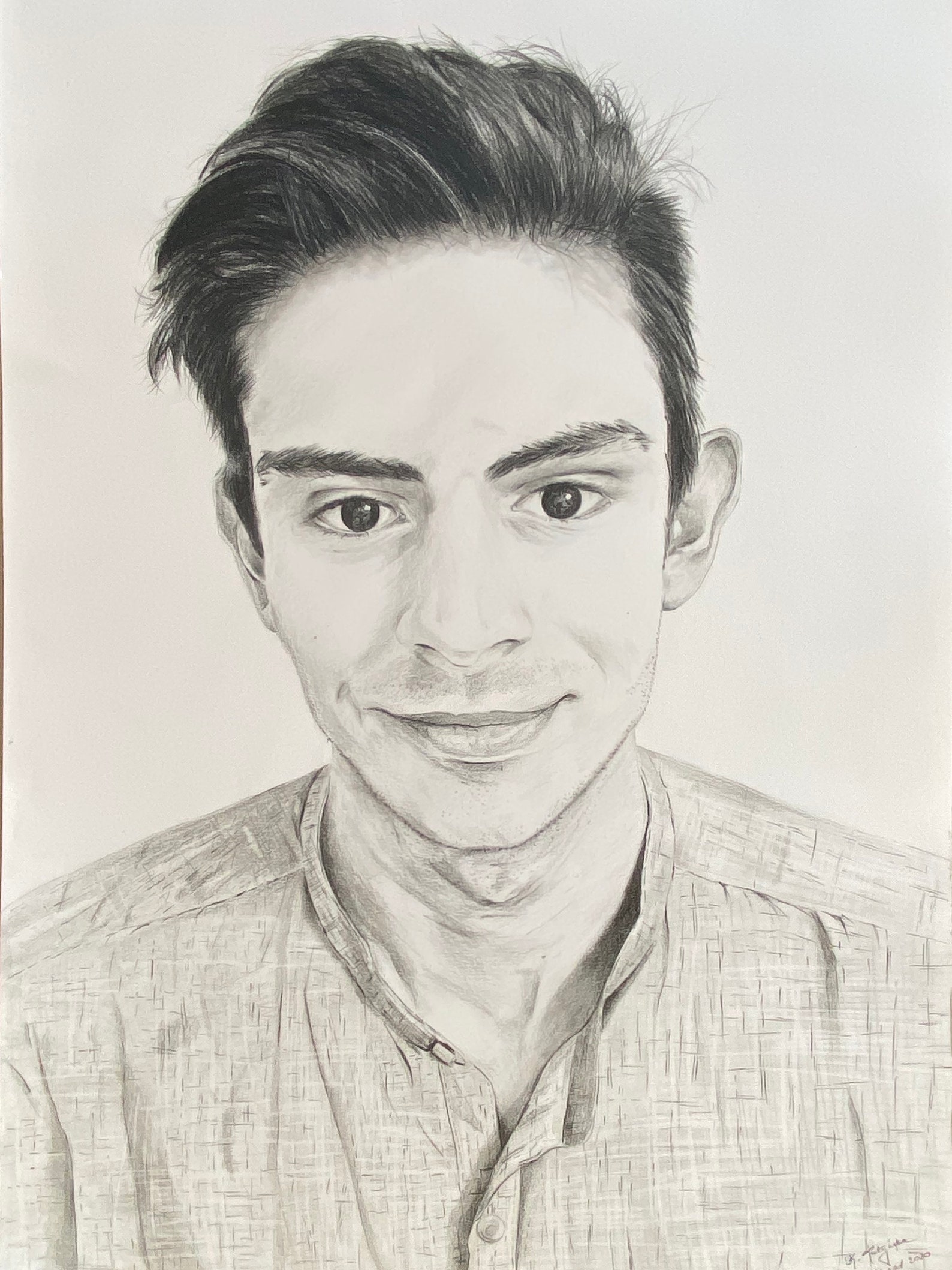 A3 size custom portrait Pencil portrait commission Etsy