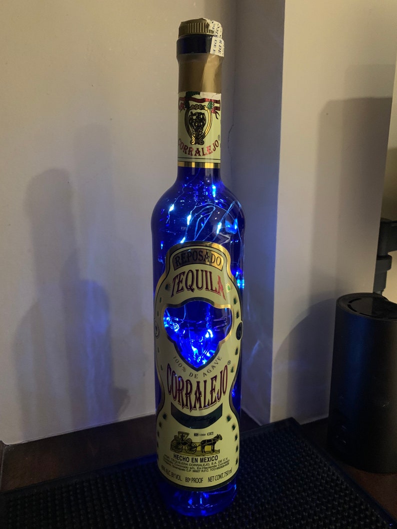 Tequila Corralejo Reposado blue or Añejo red Bottle With Battery