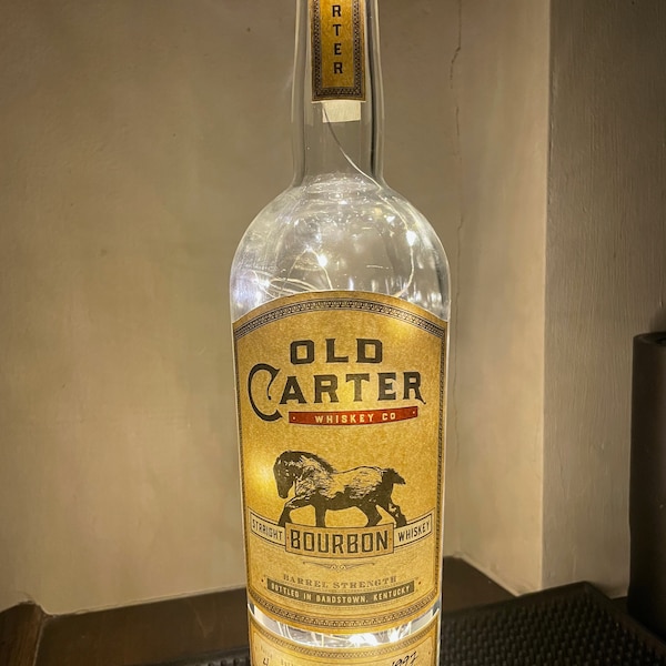 RARE - Old Carter Bourbon (and Rye) Whiskey Bottle With Battery-Operated LED Lights  (Empty and Upcycled) Various Releases Available!