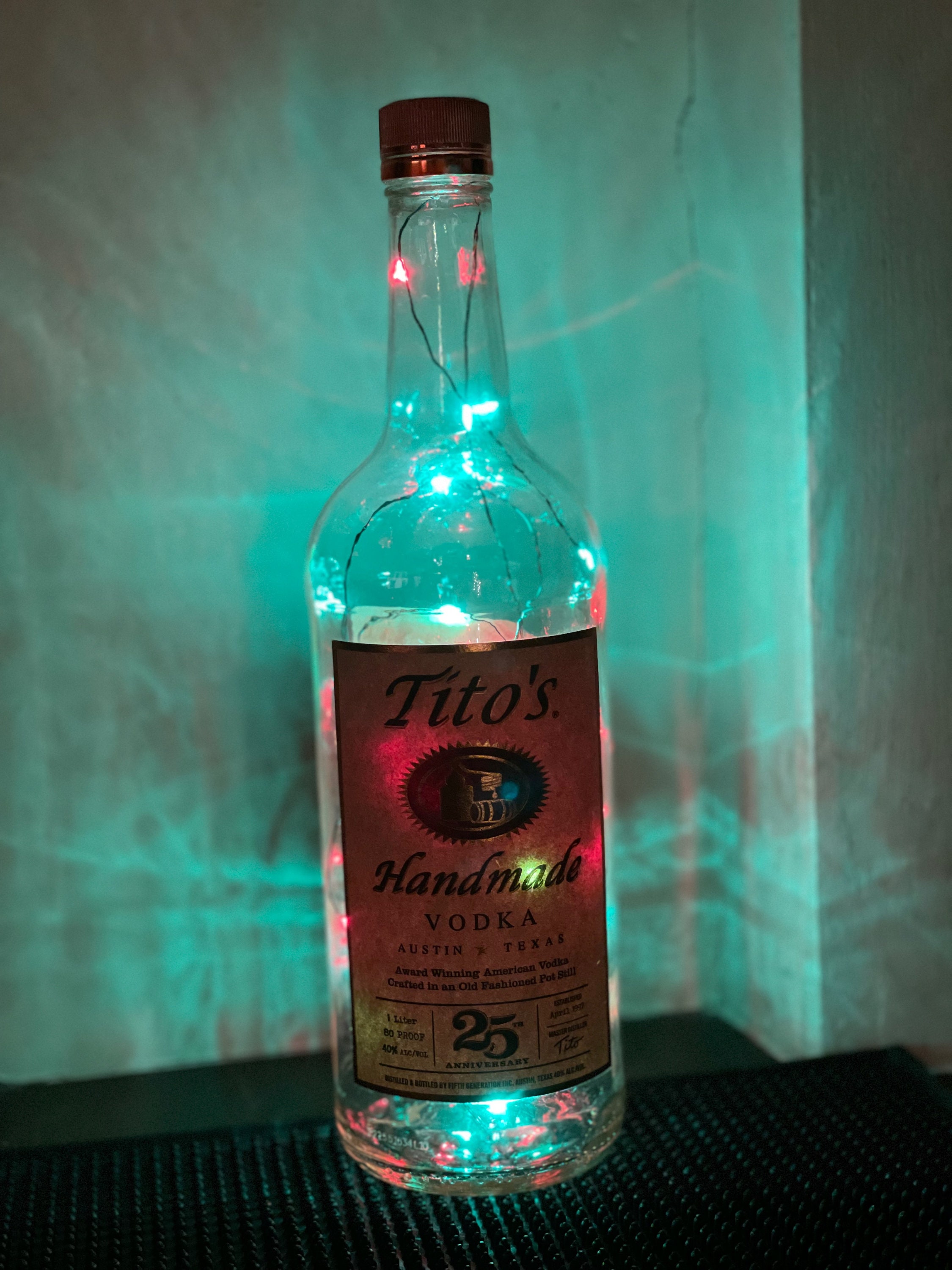 Tito's Vodka Bottle With Batteryoperated LED Lights Etsy