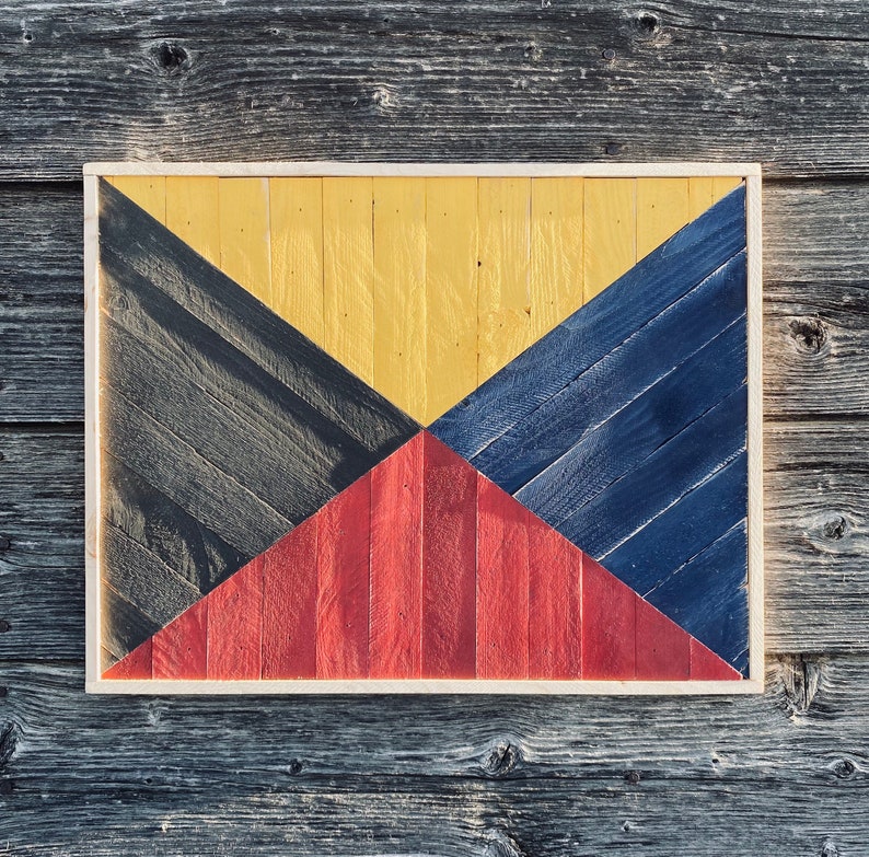 Z Zulu Nautical Flag/ Wood Art/ Rustic/ Costal/ Home Decor/ Etsy