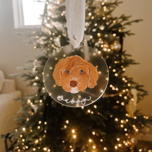 Pet Ornaments Acrylic Pet Ornaments Personalized Pet Ornaments Christmas Ornaments Unique Gift Ideas Pet Portrait Ornament image 3