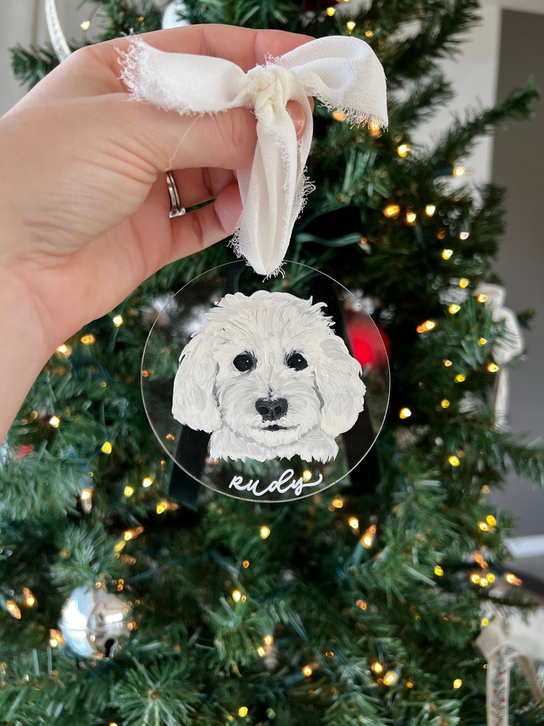 Pet Ornaments Acrylic Pet Ornaments Personalized Pet Ornaments Christmas Ornaments Unique Gift Ideas Pet Portrait Ornament image 5