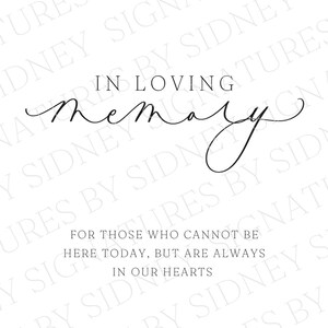 In Loving Memory Wedding Template in Loving Memory Wedding Signs ...