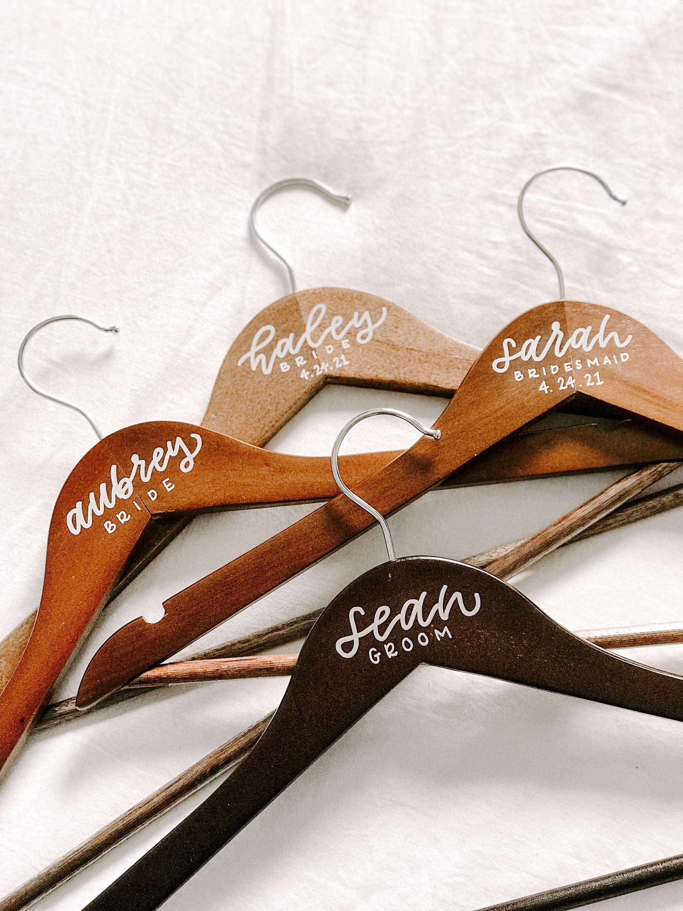 Wedding Party Hangers Wooden Wedding Hangers Bridesmaid Etsy