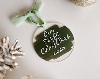 Our First Christmas Ornament | Just Married Christmas Ornament | Newlywed Christmas Ornament | Wedding Christmas Ornament |Wedding Gift Idea