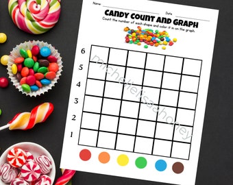 Candy Graph Sheet | Math Graphs | Homeschool | M&M | Data collection | Preschool math