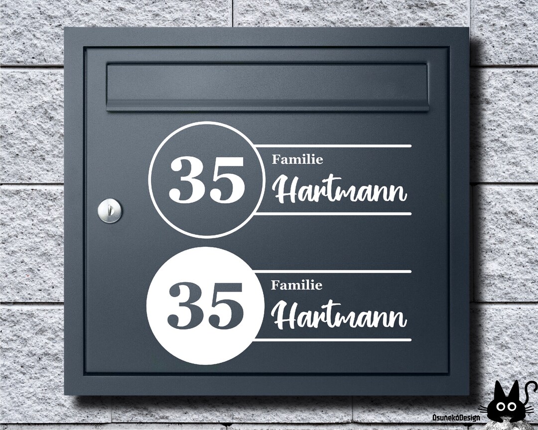 Letterbox Sticker Personalized Plain Vinyl Sticker Family Name Front ...