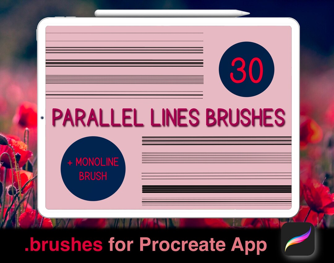 30 Parallel Lines Brushes for Procreate Brushes Brushset Etsy