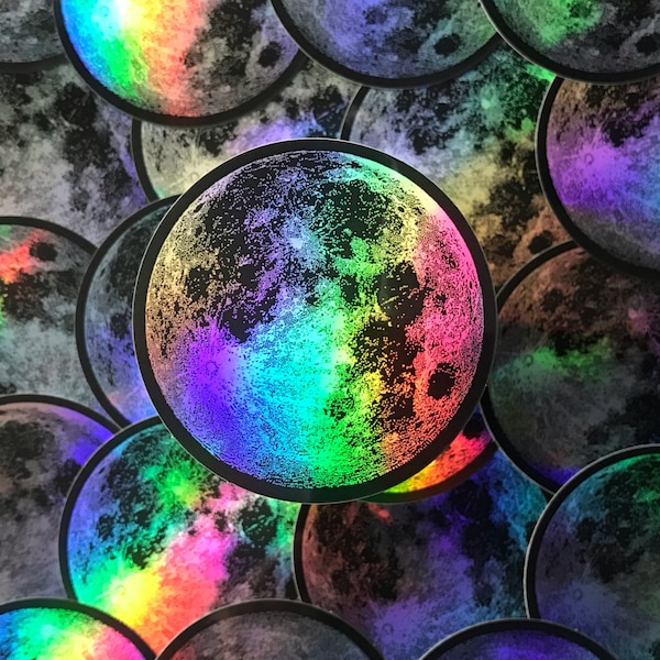 Sticker Mond holographischer Effekt