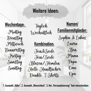 Wäschekorb Aufkleber Vinylaufkleber personalisiert mit 70 verschiedenen Wörtern zur Auswahl, Schrift Design, Wunschtext möglich Bild 7