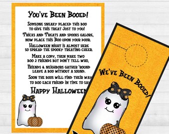 We've Been Booed Door Hanger, Halloween Lover Gift, Halloween Gift Exchange, Spooky Gift Tag Printable, Boo Baskets, Cute Halloween Gifts
