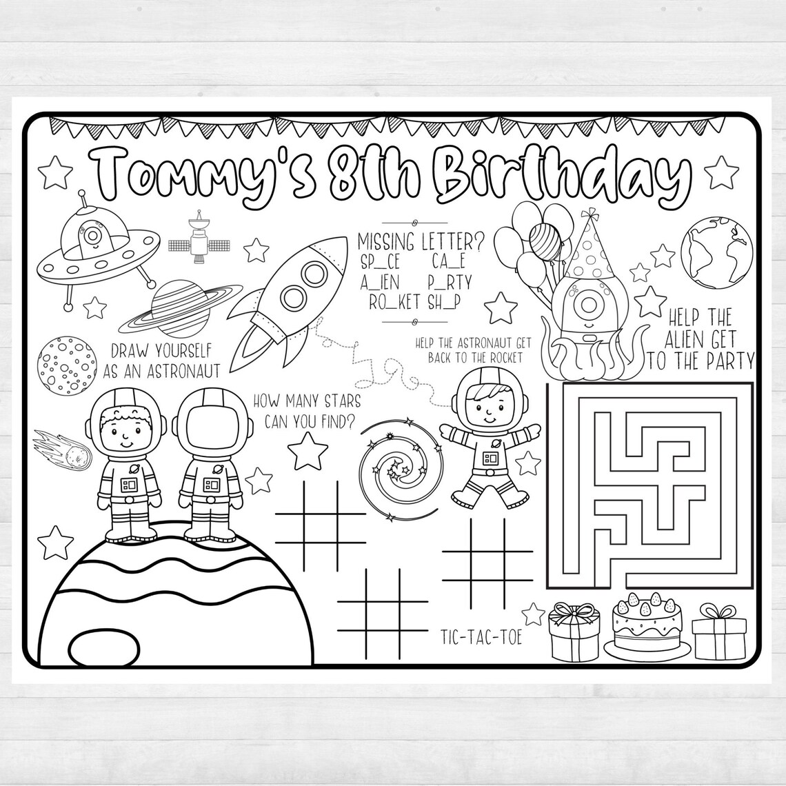 Space Birthday Party Printables Space Party Decor Space Etsy