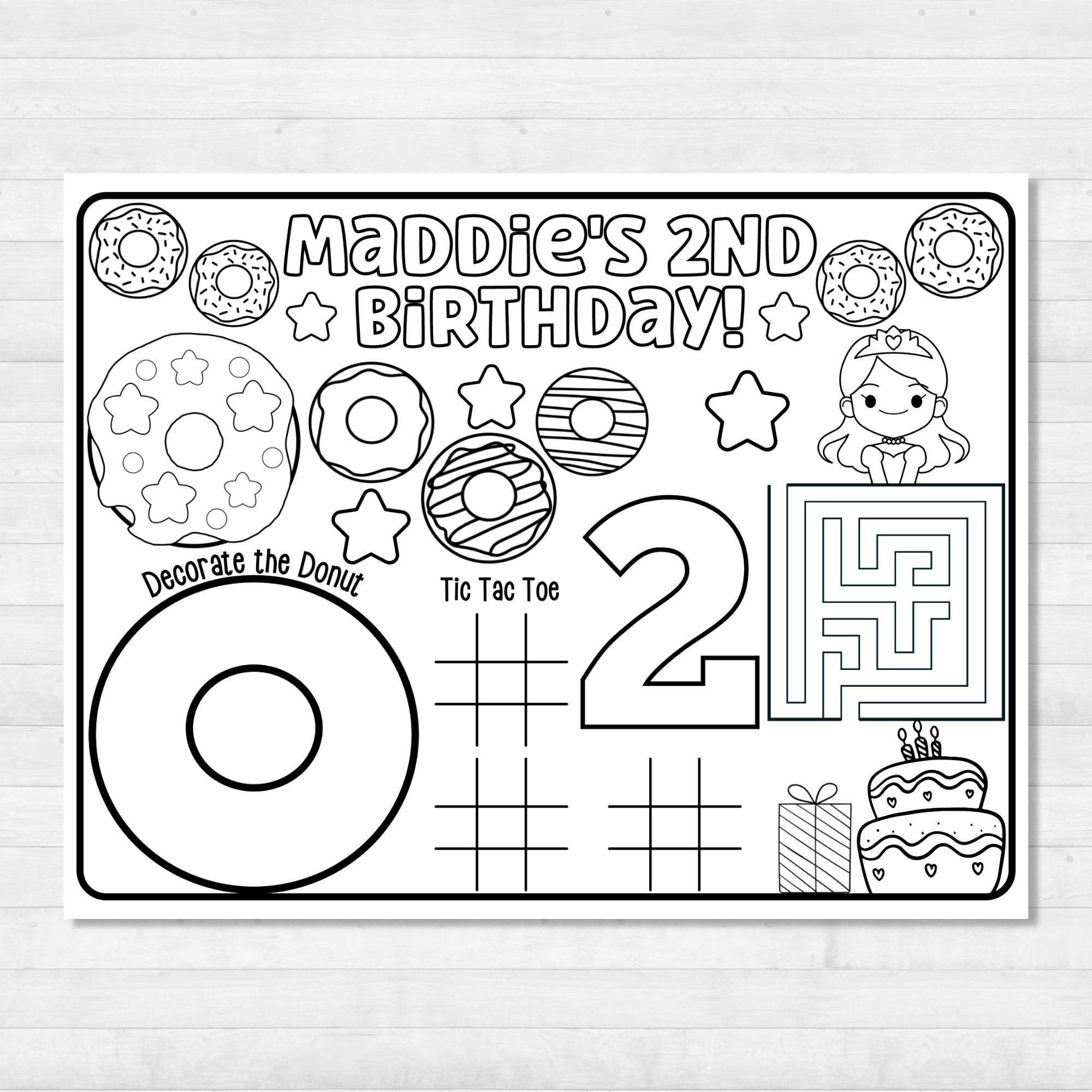 Donut Birthday Girl Donut Party Printable Personalized Party Etsy