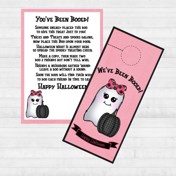 Pink You've Been Booed, Spooky Gift for Her, Halloween Lover Gift, We've Been Booed Door Hanger, Halloween Gift Exchange, Spooky Gift Basket