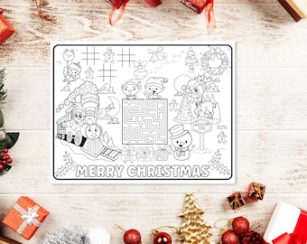 Set De Table à Colorier Pour Menu Enfant Pour Restaurant