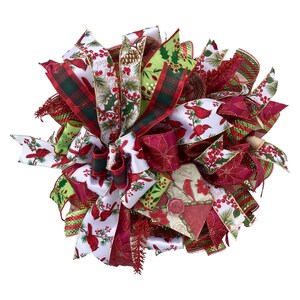 Couronne de Noël cardinale plus petite pour la porte d'entrée, couronne rouge avec des cardinaux pour la décoration de Noël, couronne de carte de Noël cardinale