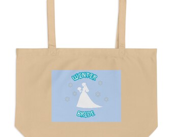Large wedding tote bag, winter wedding tote bag, wedding supply bag, snowflake wedding gift bag, bridal shower present, bachelorette trip