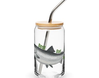 Vaso con forma de lata para papá pescador, vaso para el mejor papá del mundo, regalo para amantes de la pesca, vaso para pescador, regalo para amantes de la naturaleza, vaso de bar para papá