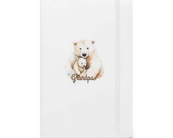 Cuaderno de tapa dura con diseño de oso abuelo, diario de oso, regalo del Día del Padre para el abuelo, regalo de cumpleaños para él, agenda acogedora de oso, regalo para el abuelo