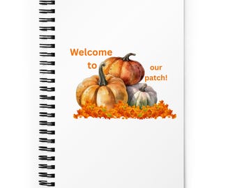 Fall spiral notebook, autumn notebook, pumpkin patch fall journal, teacher appreciation gift, pumpkin diary, Thanksgiving planning book