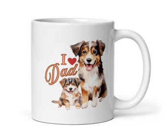 Taza blanca brillante para papá perruno, regalo para amante de los perros, regalo del Día del Padre, regalo de cumpleaños, regalo para él, idea de regalo para papá perruno