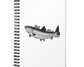 Cuaderno espiral para papá pescador, diario para el mejor papá del mundo, regalo para amantes de la pesca, diario de pescador, regalo para amantes de la naturaleza, regalo para papá, regalo del Día del Padre