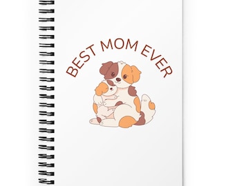 Best Mom spiral notebook, dog lover gift for mom, mothers day dog owner gift, birthday gift for her, cute journal for mom, mom plan book