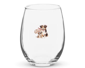 Copa de vino sin tallo para papá perruno, regalo para amante de los perros, regalo del Día del Padre, regalo de cumpleaños para papá, regalo para él, idea de regalo para papá perruno