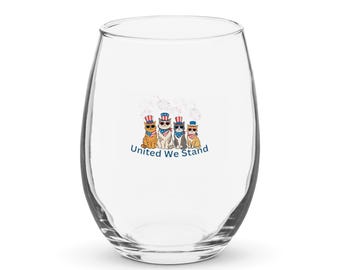 Copa de vino sin tallo con diseño de gato patriótico, regalo para amantes de los gatos unidos, copa con diseño de gato rojo, blanco y azul, regalo para amantes de las mascotas del 4 de julio, gato americano