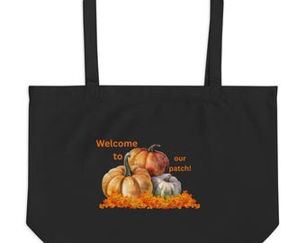Borsa tote autunnale grande e organica, borsa tote autunnale, borsa tote autunnale con zucche, regalo di ringraziamento per gli insegnanti, borsa tote con zucche, borsa per la spesa del Ringraziamento
