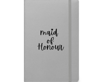 Libreta de tapa dura para dama de honor, regalo de diario para dama de honor, regalo de agradecimiento para dama de honor, canasta de regalo para dama de honor