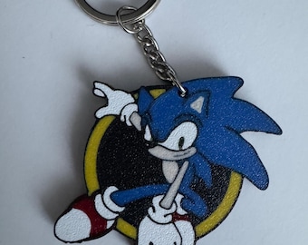 Llavero de Sonic the Hedgehog: Etiqueta para bolso de PLA impresa en 3D