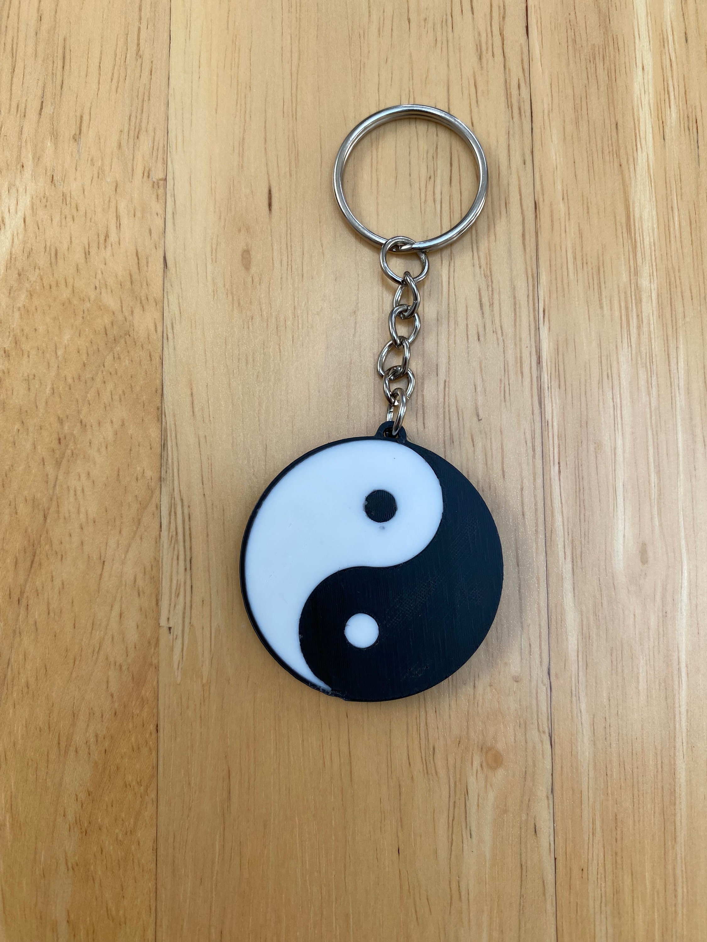 Yin Yang Keychain Handmade 3D Printed, Modern Key Holder, Unique