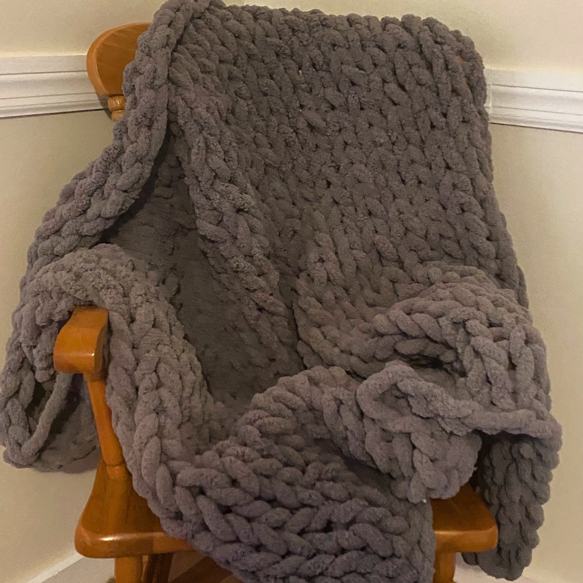 Chunky Knit Chenille Throw Blanket Etsy