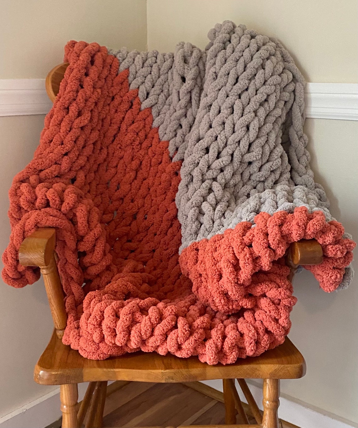 Chunky Knit Chenille Throw Blanket Etsy