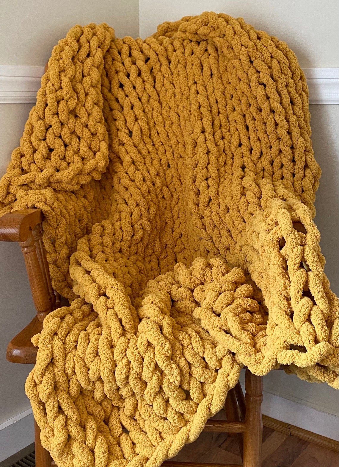 Chunky Knit Chenille Throw Blanket Etsy