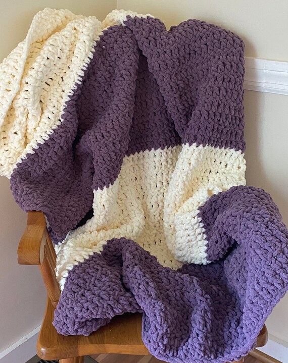 Chunky Crochet/Knit Throw Blanket Etsy