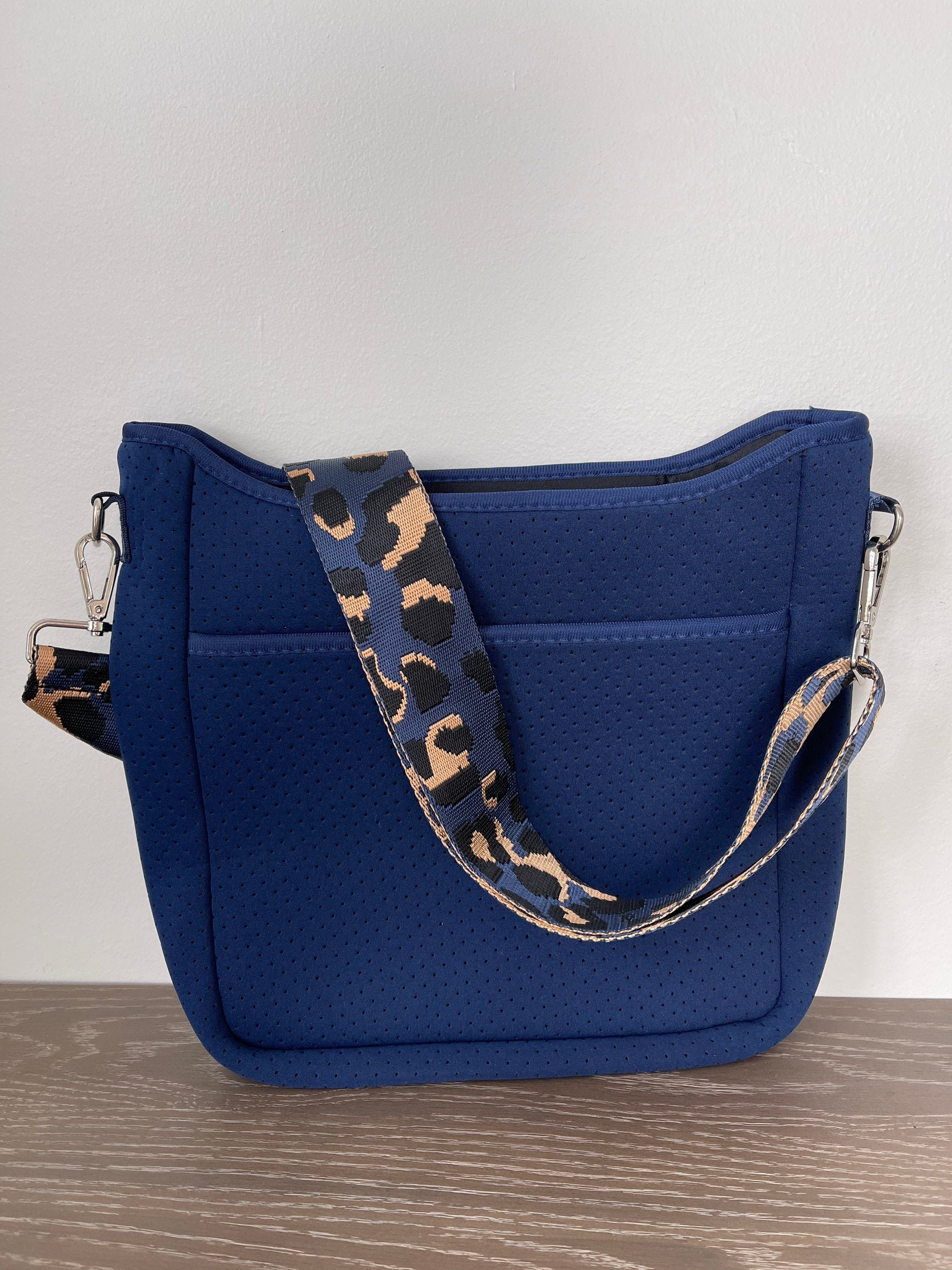 NEW Blue Neoprene Crossbody Bag / Purse with Adjustable Etsy
