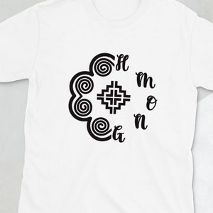 1/2 Elephant footprint with Hmong word in black print Short-Sleeve Unisex T-Shirt