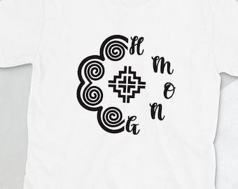 1/2 Elephant footprint with Hmong word in black print Short-Sleeve Unisex T-Shirt