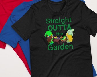 Straight outta the Garden Unisex t-shirt, Floral Garden, Gift for Gardeners, Flower Shirt, Farming Hobby,  Flower Farmer t-shirt