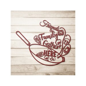Friends & Family Gather Here metal decor signs