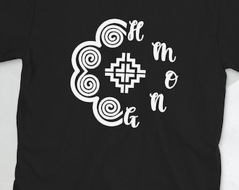 1/2 elephant footprint with Hmong in white print Short-Sleeve Unisex T-Shirt